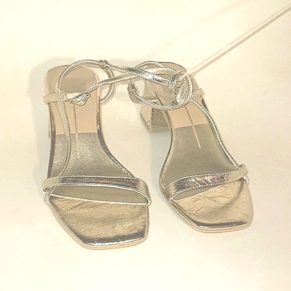DOLCE VITA EMBOSSED LIGHT GOLD SANDALS
